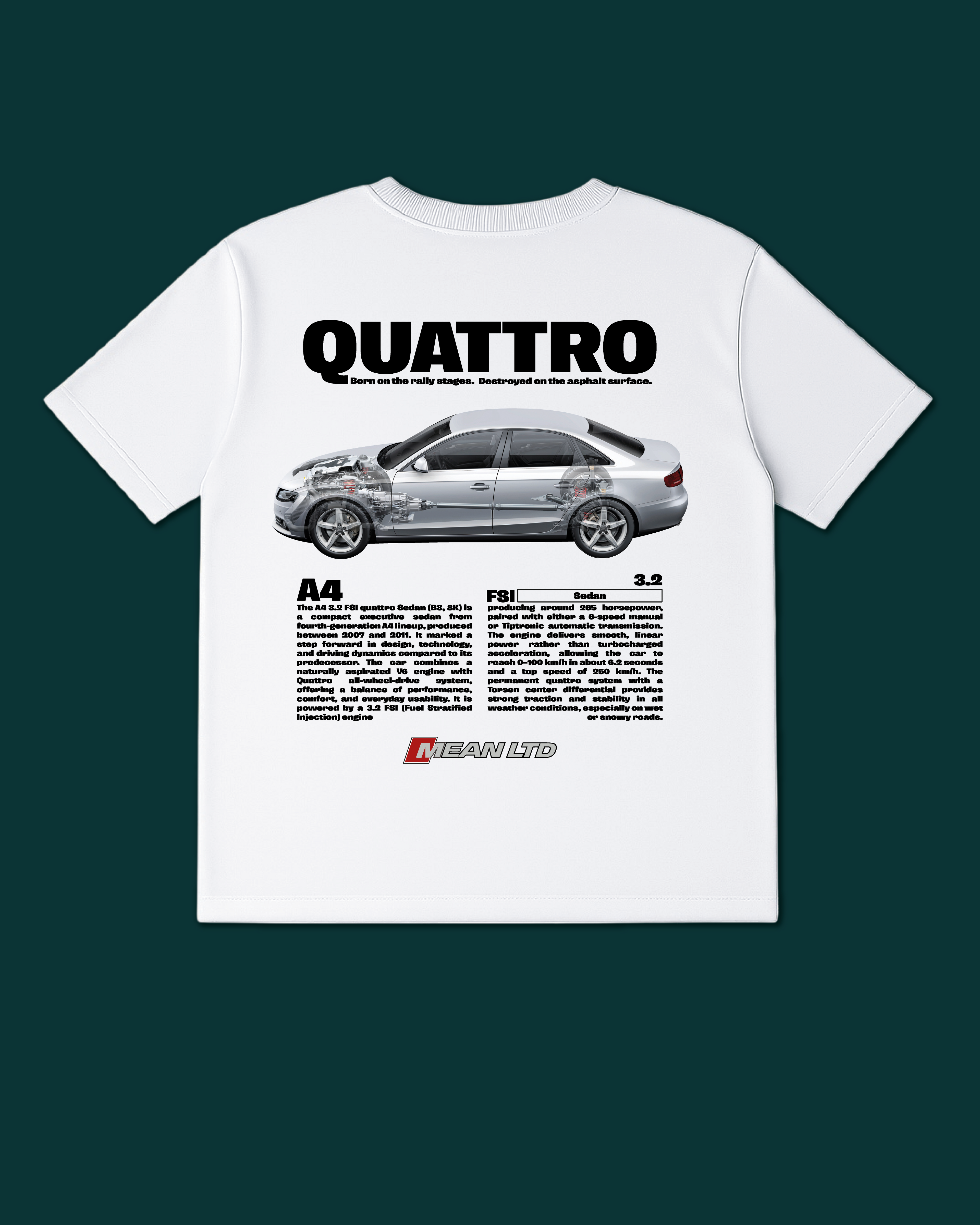 A4 FSI Quattro Sedan (B8,8K) '2007–11 Tee