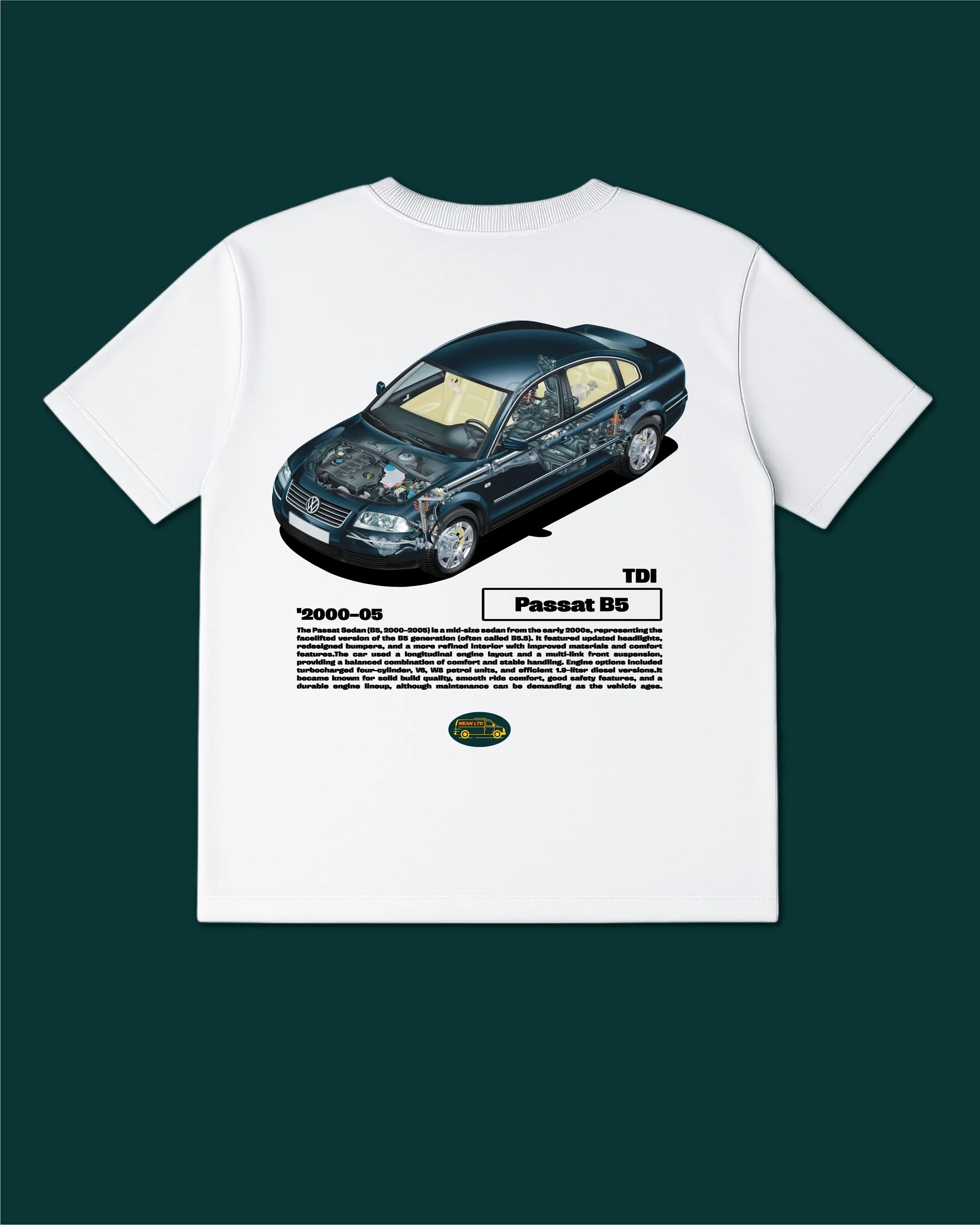 Passat B5 TDI Sedan '2000–2005 T-Shirt - MEAN LTD