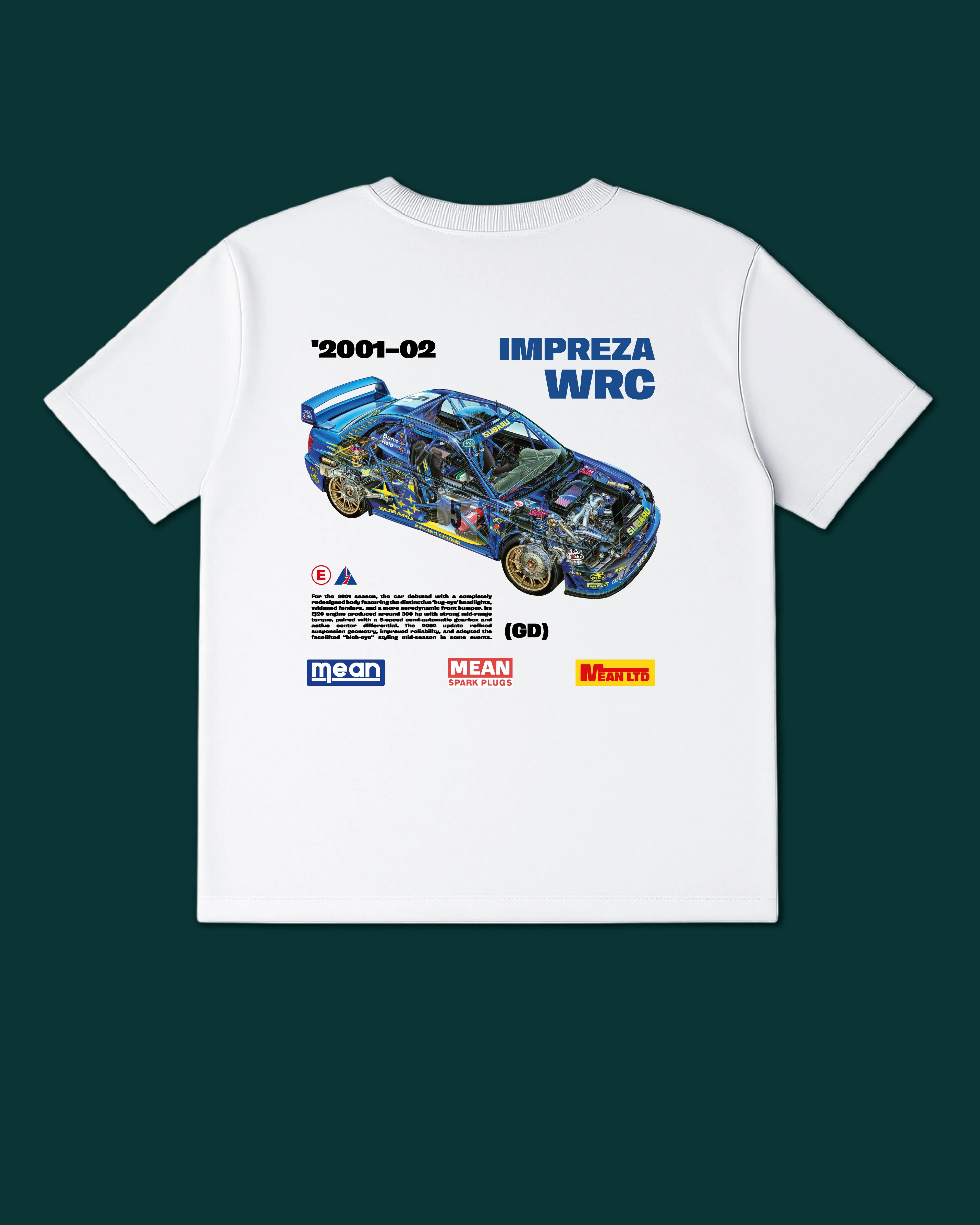 Impreza WRC '2001-02 T-Shirt - MEAN LTD