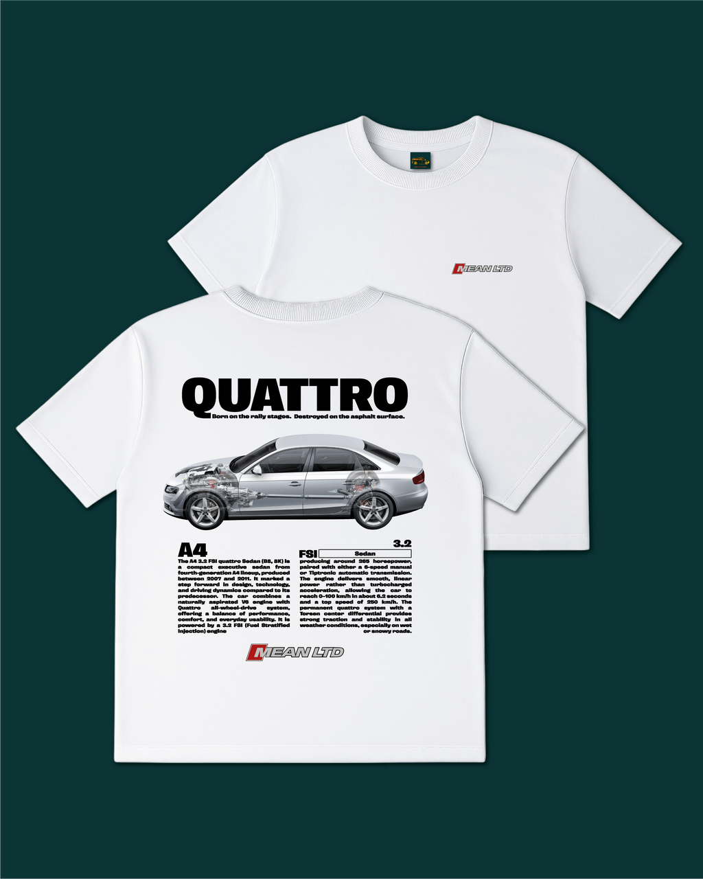 A4 FSI Quattro Sedan (B8,8K) '2007–11 Tee
