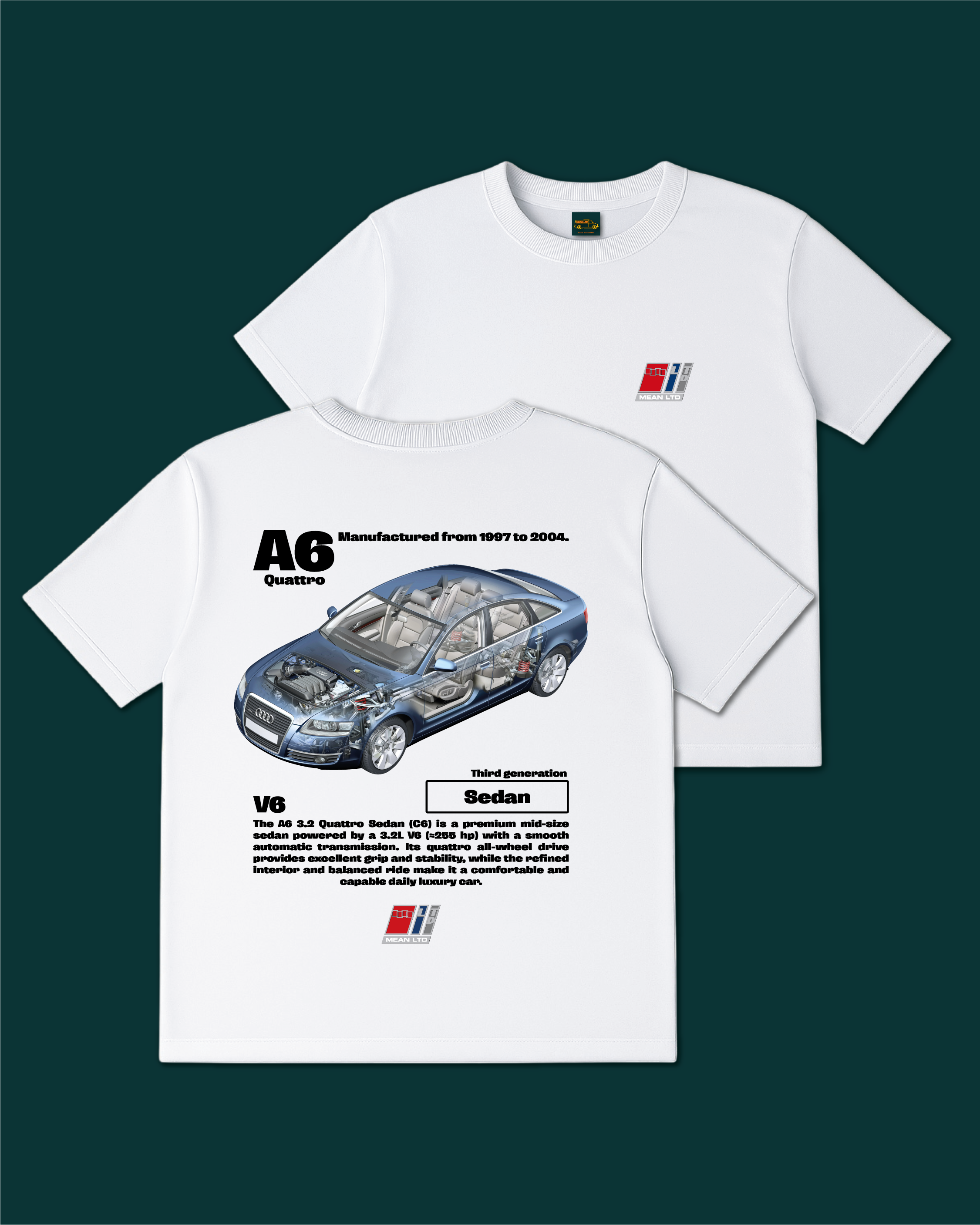 A6 Quattro Sedan (4F,C6) '2004–08 Tee