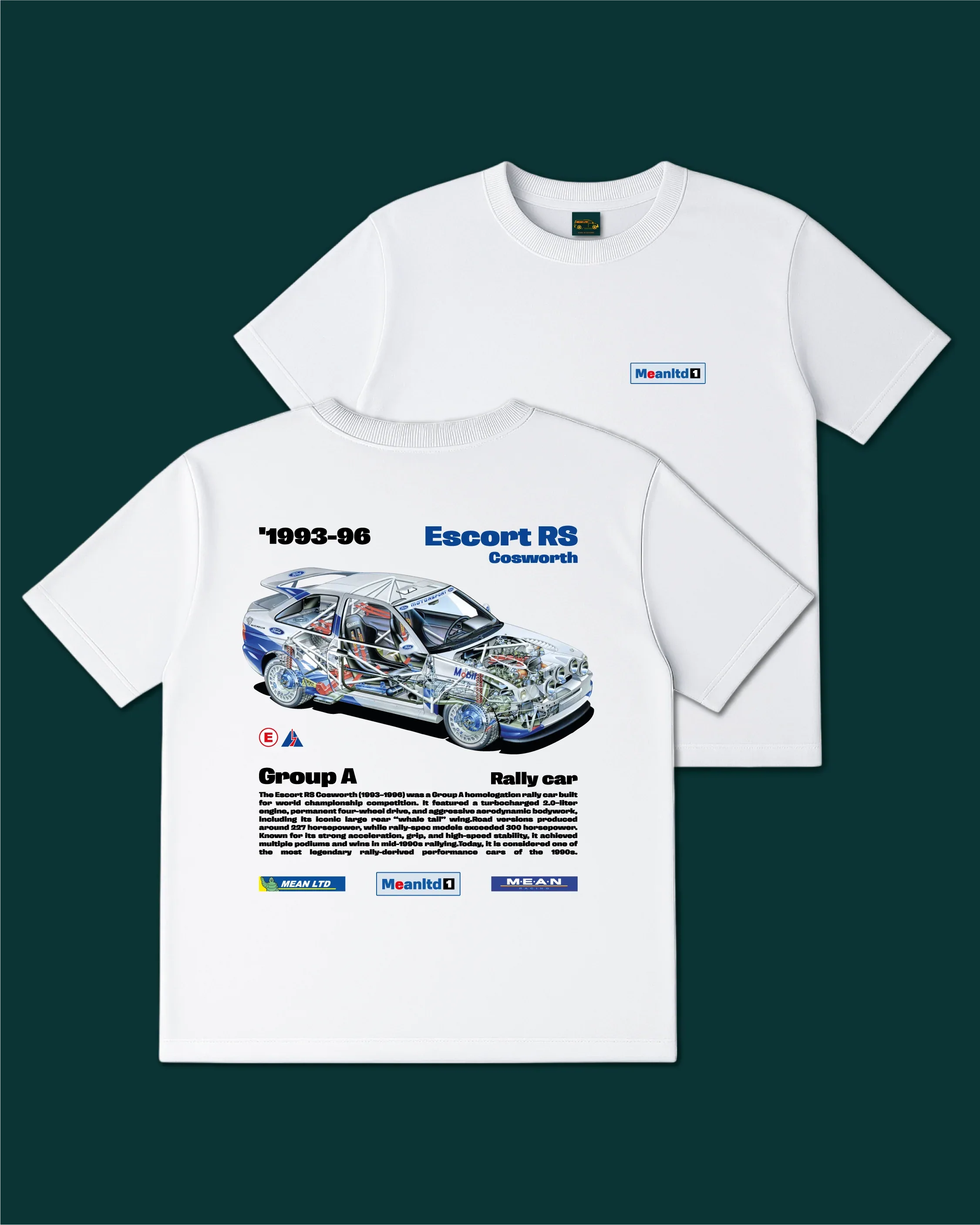 Escort RS Cosworth Rally Car '1993-96 T-Shirt - MEAN LTD