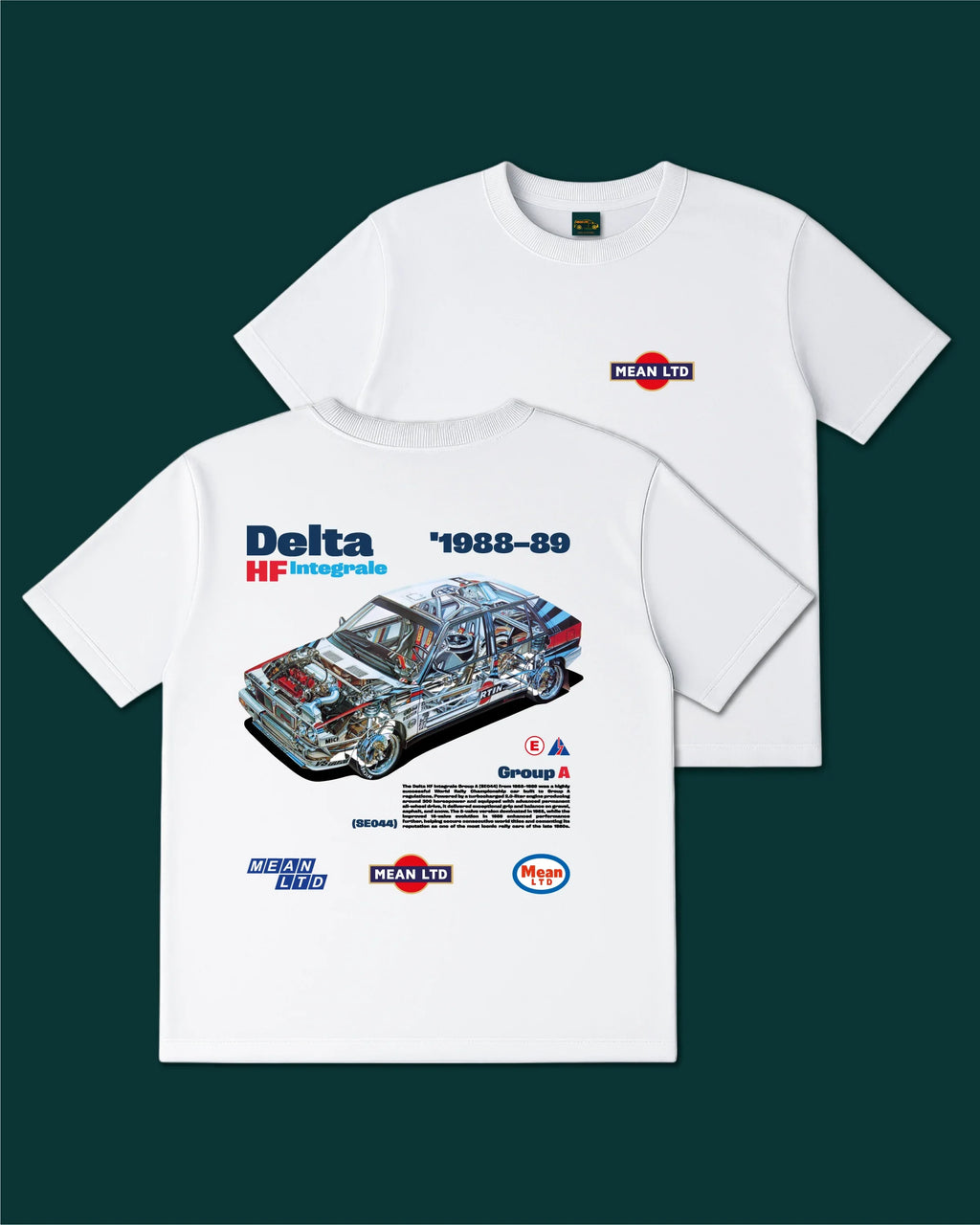 Delta HF Integrale Group A (SE044) '1988–89 T-Shirt - MEAN LTD