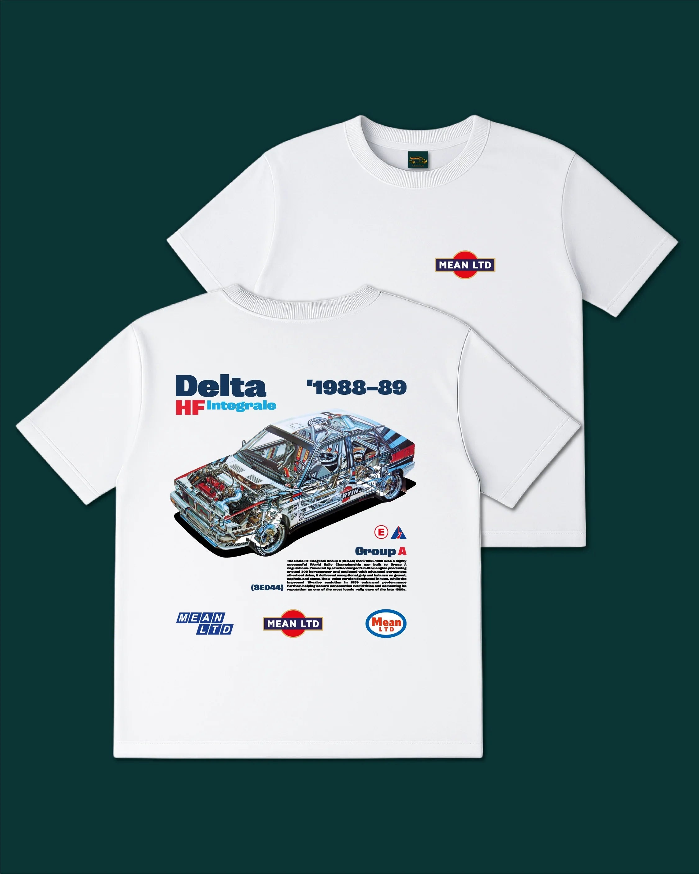 Delta HF Integrale Group A (SE044) '1988–89 T-Shirt - MEAN LTD