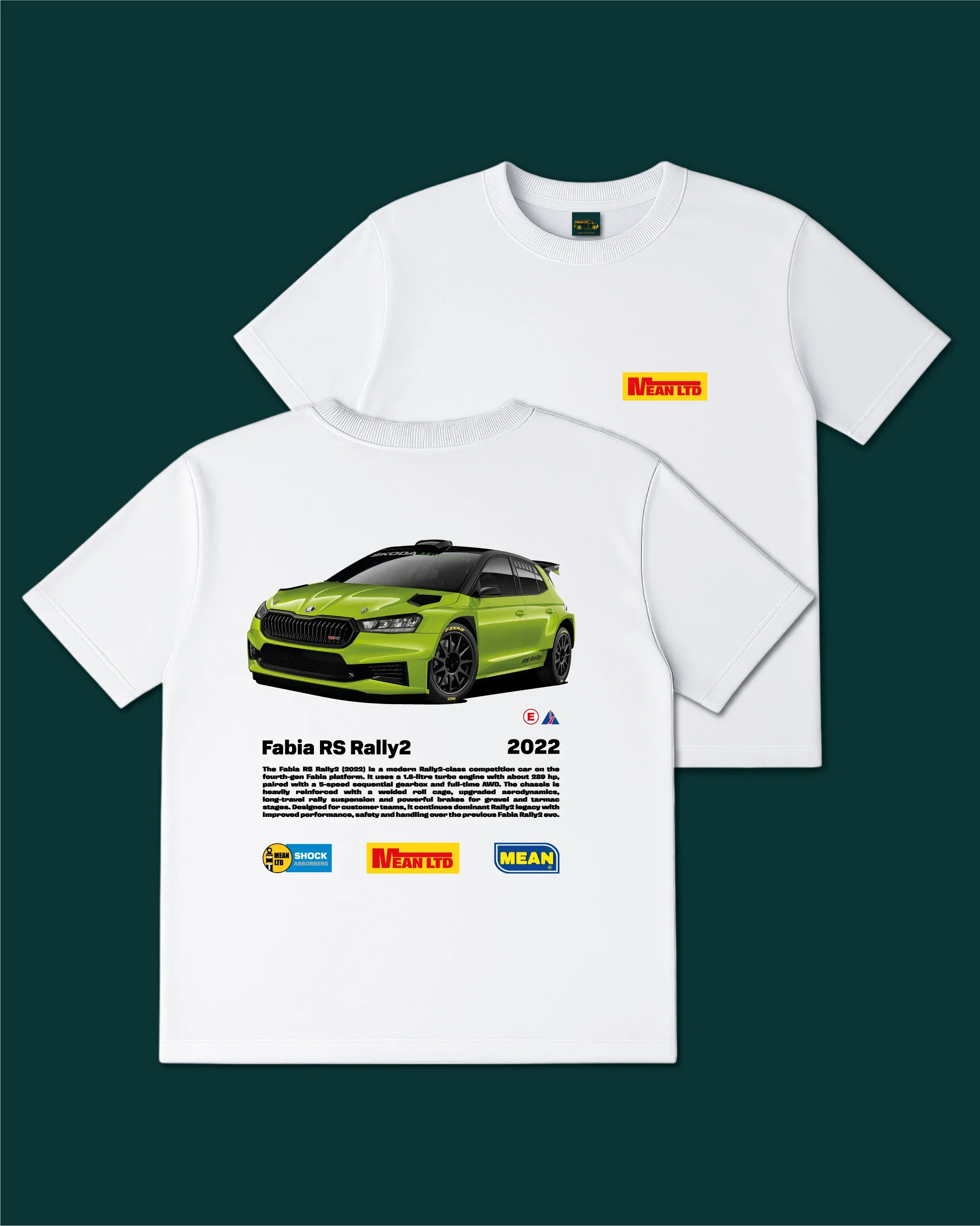 Fabia RS Rally2 '2022 T-Shirt - MEAN LTD