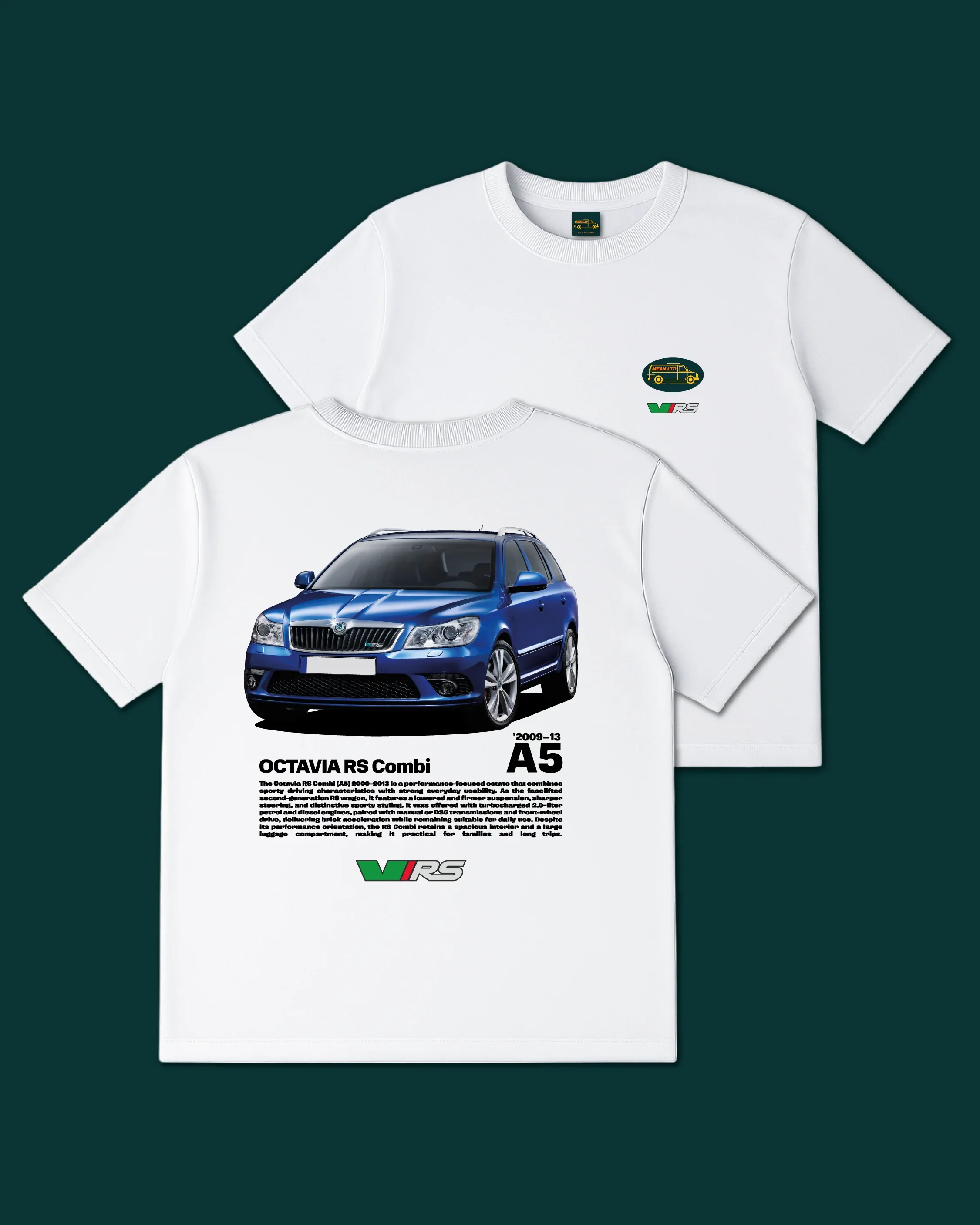 Octavia RS Combi A5 '2009–13 T-Shirt - MEAN LTD