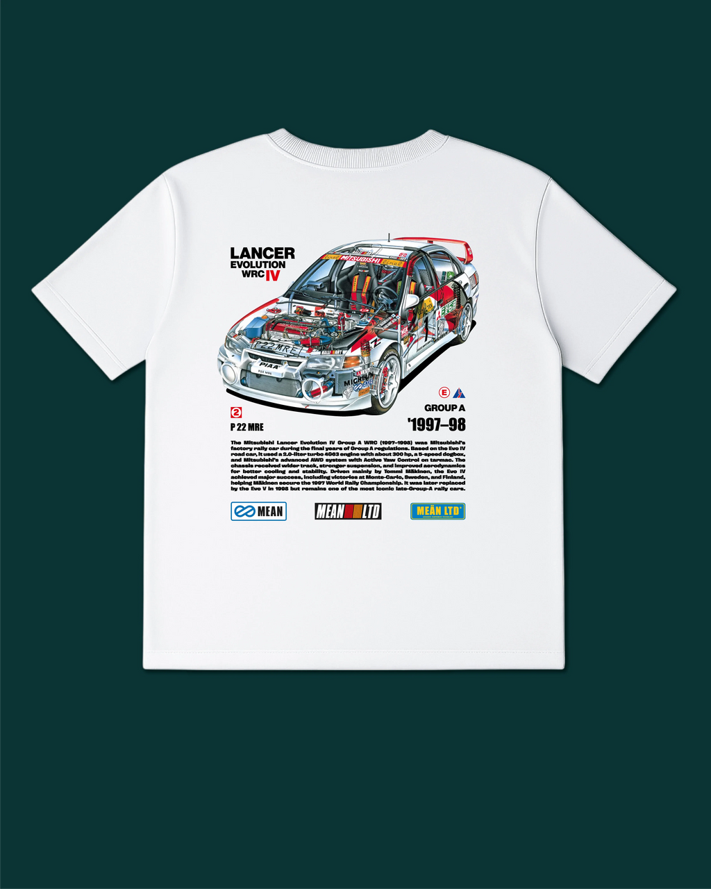 Lancer Evolution WRC lV Gr.A '1997-98 T-Shirt - MEAN LTD